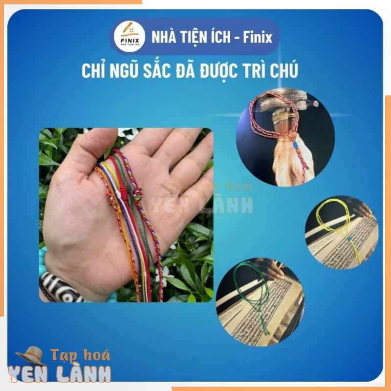 Sợi chỉ ngũ sắc đã trì chú đeo tay có thể thắt thành vòng cổ, sản phẩm thủ công thân thiện và đẹp mặt tinh tế