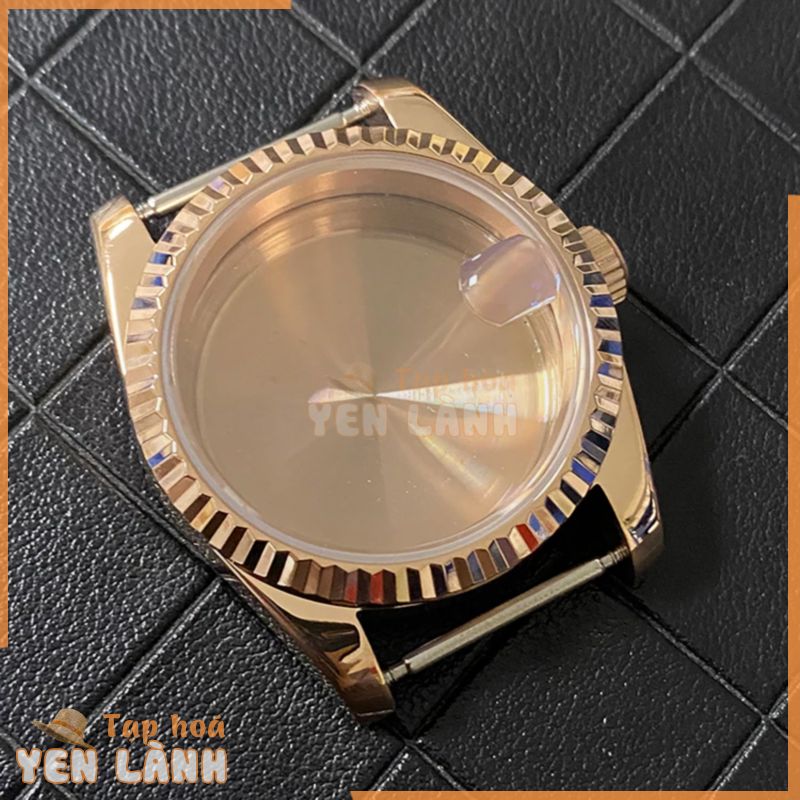 Ốp Bảo Vệ Mặt Đồng Hồ 36MM PVD Rosegold Có Vòng Đeo Tay Đá Sapphire Dành Cho NH35 / 36 Movement