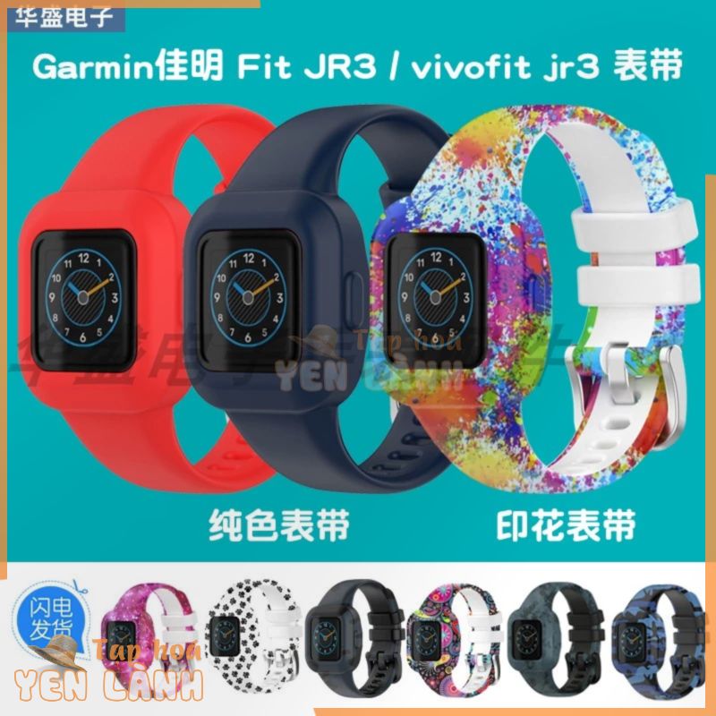 Vòng Đeo Tay Thông Minh Garmin Fit JR3 vivofit jr.3 Bằng Silicon In Họa Tiết 24 Giờ Cho Bé