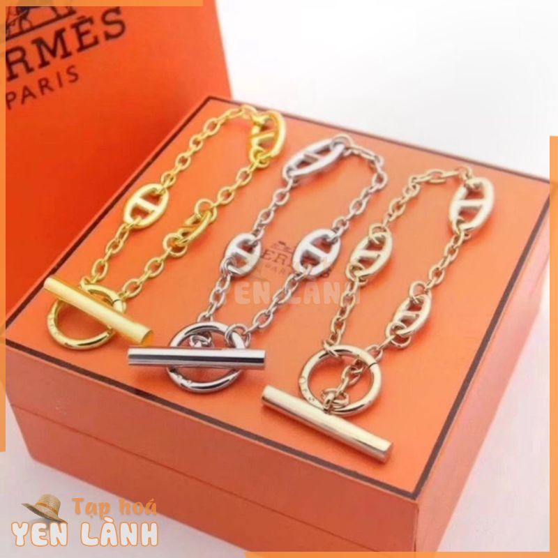 Vòng tay Hermes Sterling Silver H Vòng đeo tay Chuỗi hình bầu dục Vòng tay cho nam và nữ / Cặp đôi t