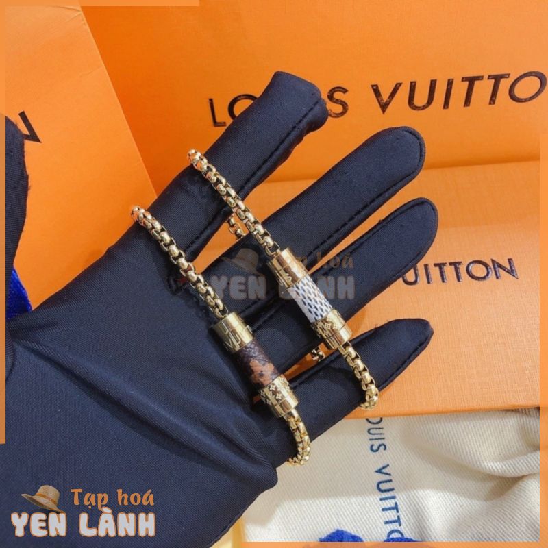 LOUIS VUITTON Vòng Đeo Tay LV Bằng Thép Titan In Logo LV Thời Trang Cho Nữ