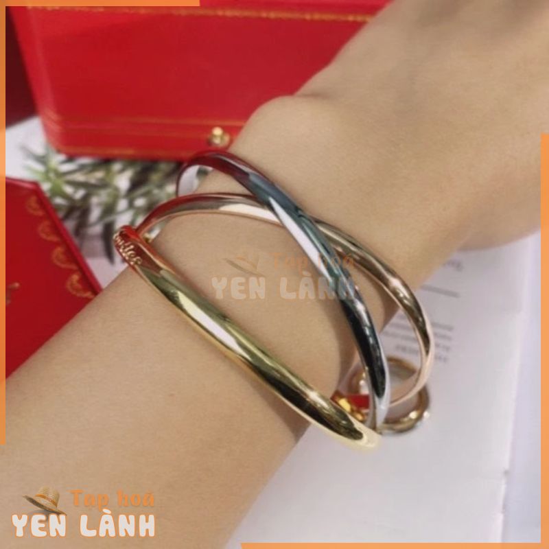 Cartier Small Qiaqiajia Classic Three-Ring Bracelet Không bao giờ tách rời Nam và nữ Vòng đeo tay gi