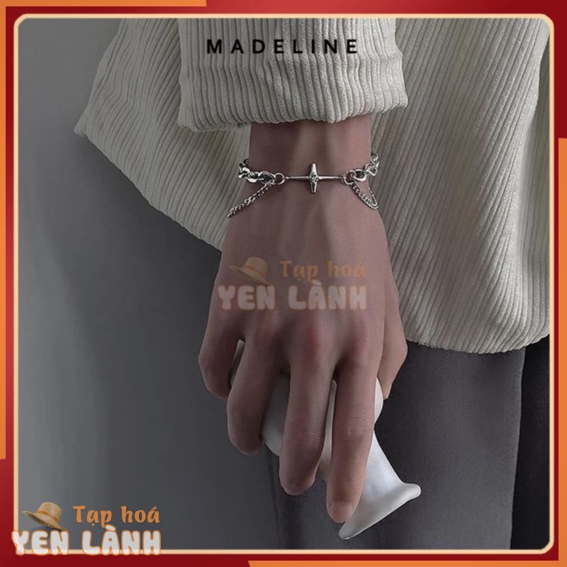 Vòng đeo tay nam nữ Madeline T21 kiểu dáng hip hop phong cách Hàn Quốc