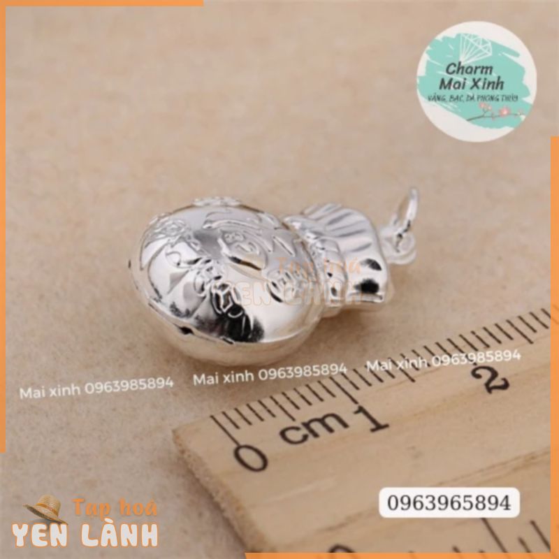 (S925) Túi tiền treo chữ Phúc đeo cổ- phụ kiện xâu vòng tay nam nữ, charm phối vòng tay phong thuỷ handmade tự làm