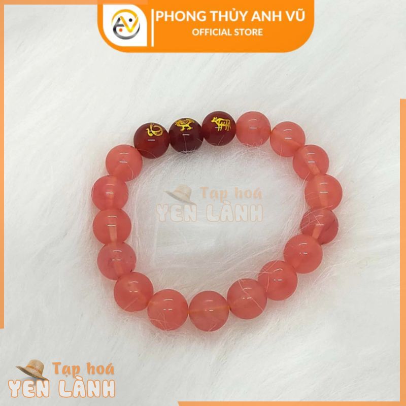 Vòng tam hợp tỵ dậu sửu – Vòng đeo tay cho người mệnh thổ – Màu đỏ size 8 10ly – May mắn tài lộc