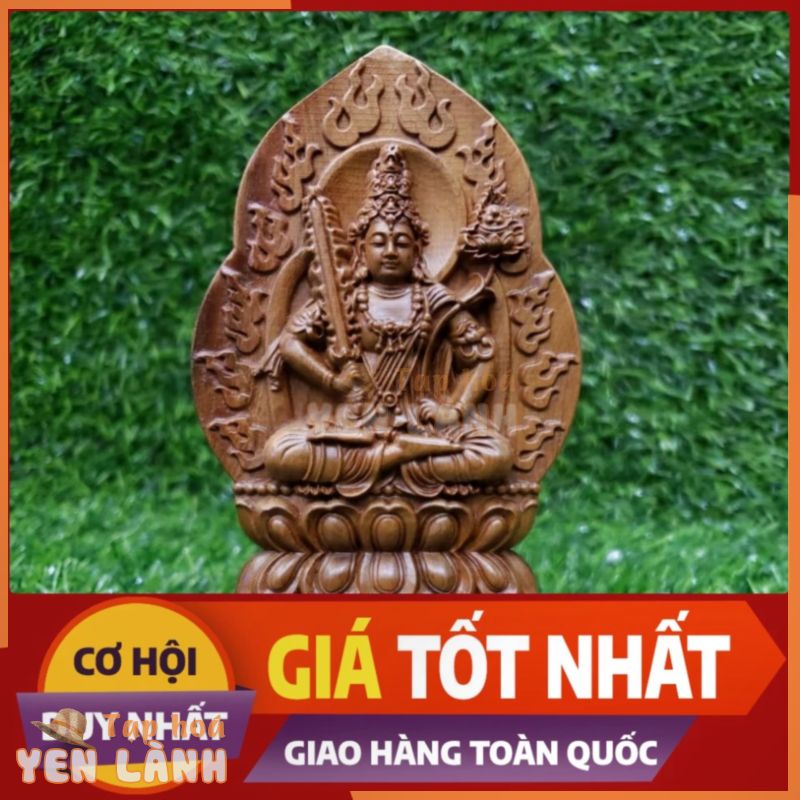 ((XẢ KHO )) Tượng phật Hư Không Tạng Bồ Tát bằng gỗ bach xanh – Tuổi Sửu tuổi Dần -TẶNG 1 VÒNG ĐEO TAY