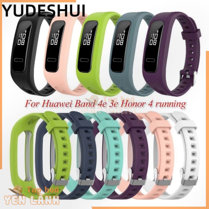 YUDESHUI Dây đeo cổ tay bằng silicon Khóa đồng hồ thông minh Dây đeo vòng đeo tay cho Huawei Band 4e 3e Honor Band 4 Chạy bộ