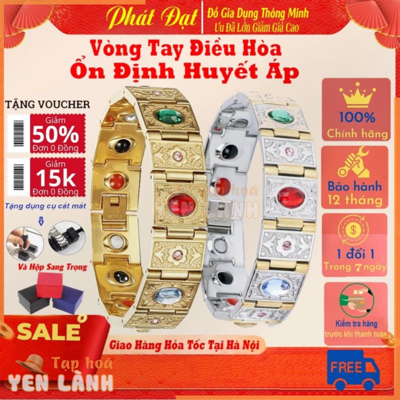 [ HÀNG XỊN ] Vòng Điều Hòa Huyết Áp Nhật Bản đeo tay 5 in 1 đính đá