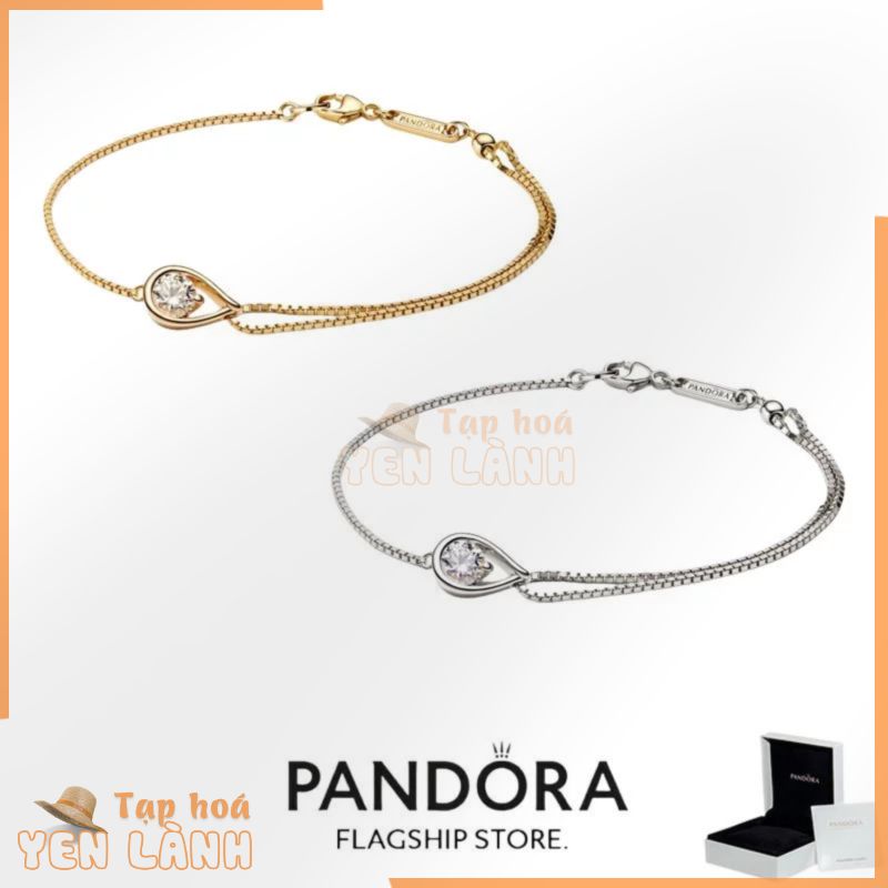 100% Chính Hãng S925 Bạc Vòng Cổ Trang Sức Pandora Pandora Vô Hạn Phòng Thí Nghiệm Phát Triển Kim Cương Đôi Dây Chuyền Vòng Tay 0,50 carat tw 14k Vàng Trắng