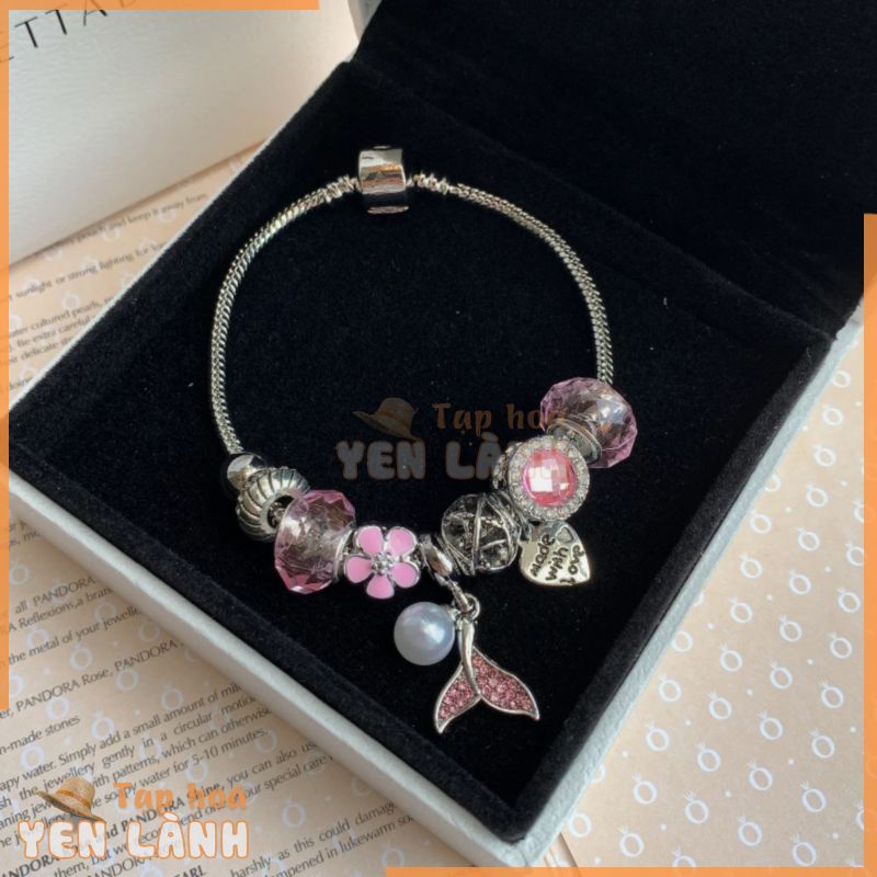 Vòng Tay Pandora Mix Charm Titan Không Gỉ Siêu Xinh