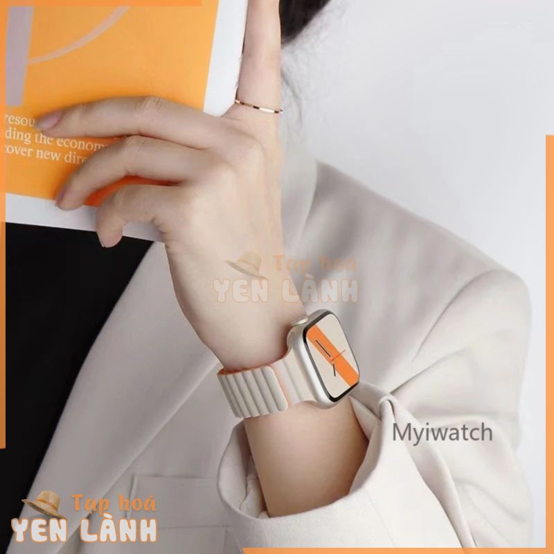 [68 Màu] Dây đeo từ tính silicon lỏng hai màu cho iWatch Band 49mm 41mm 45mm 44mm 40mm 38mm 42mm Dây đeo vòng tay cho iWatch Seires 9 8 ultra 7 5 4 SE 6 3