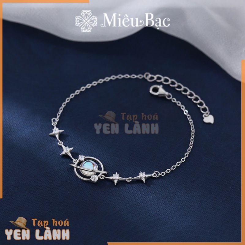 Lắc tay bạc nữ Miêu Bạc vòng tay nữ Galaxy mặt trăng bạc ý s925 xi kim cao cấp phụ kiện trang sức L000367x