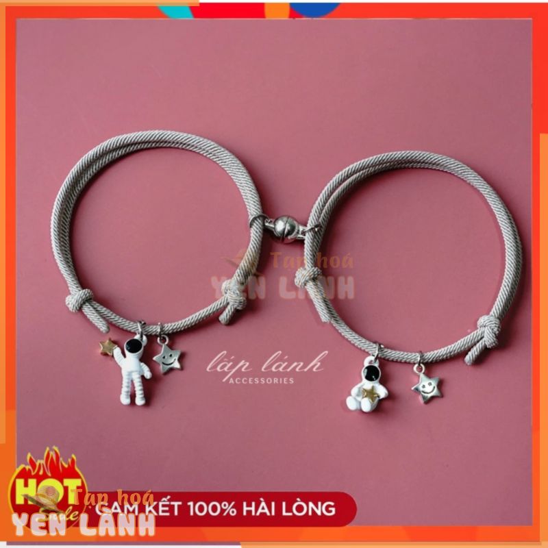 SET 2 VÒNG TAY ĐÔI NAM CHÂM, VÒNG TAY CẶP CHARM PHI HÀNH GIA, TRÁI TIM QUÀ TẶNG 8/3 PHỤ NỮ TÌNH YÊU TÌNH BẠN BFF