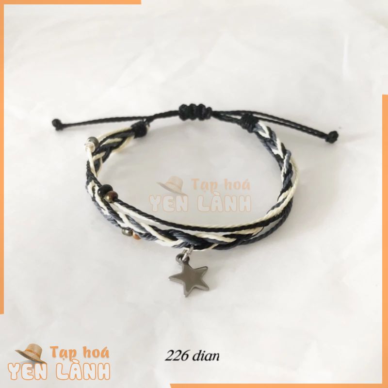 Vòng tay, vòng chân nam nữ waterproof charm ngôi sao thép không gỉ