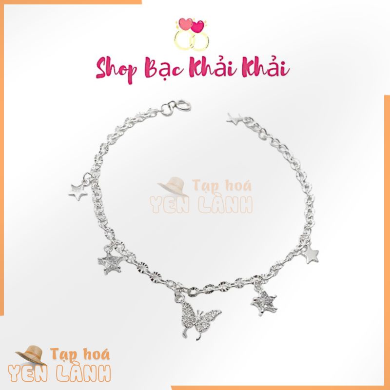 Lắc tay nữ bạc ta sáng bóng – Lắc tay treo charm – Shop bạc Khải Khải