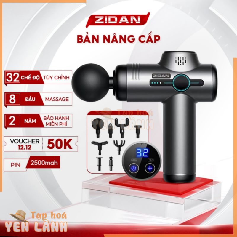 Máy massage cầm tay chính hãng V1 ZiDan 32 chế độ lực đấm siêu mạnh 13800 vòng/phút,pin 2500mah,máy massage cổ vai gáy