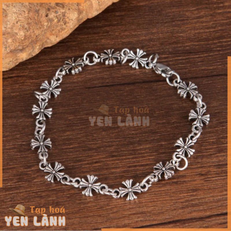 [ẢNH THẬT] VÒNG TAY CHROME HEART Thép Titan CH-174 -Lắc tay Bông Hoa Chrome heart Bản Nhỏ/ Chrome heart bracelet