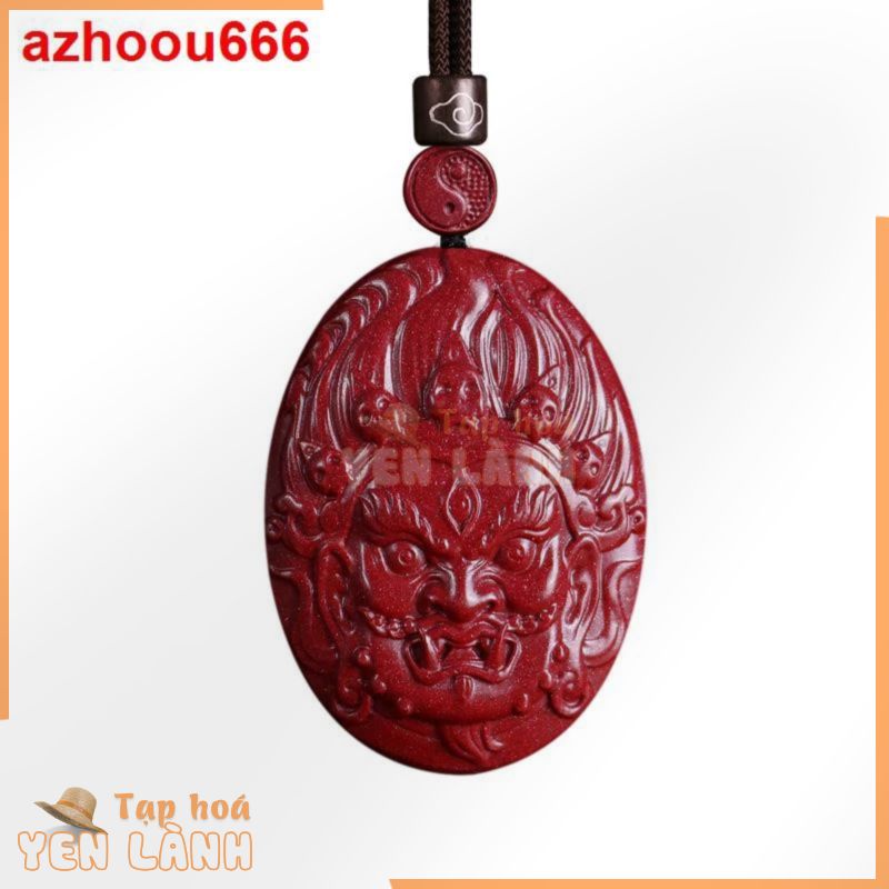 △◇▽Mặt dây chuyền tự nhiên Cinnabar Zhong Kui bằng đá thô của Nam giới cầm tay Ác quỷ Amulet Vòng cổ Nữ SpongeBo