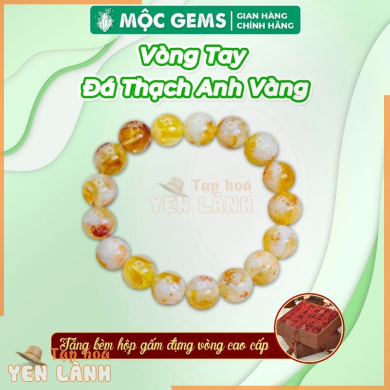 Vòng Tay Đá Thạch Anh Vàng (Citrine) Mộc Gems Giúp Chiêu Tài Lộc Thịnh Vượng Cải Thiện Phong Thủy