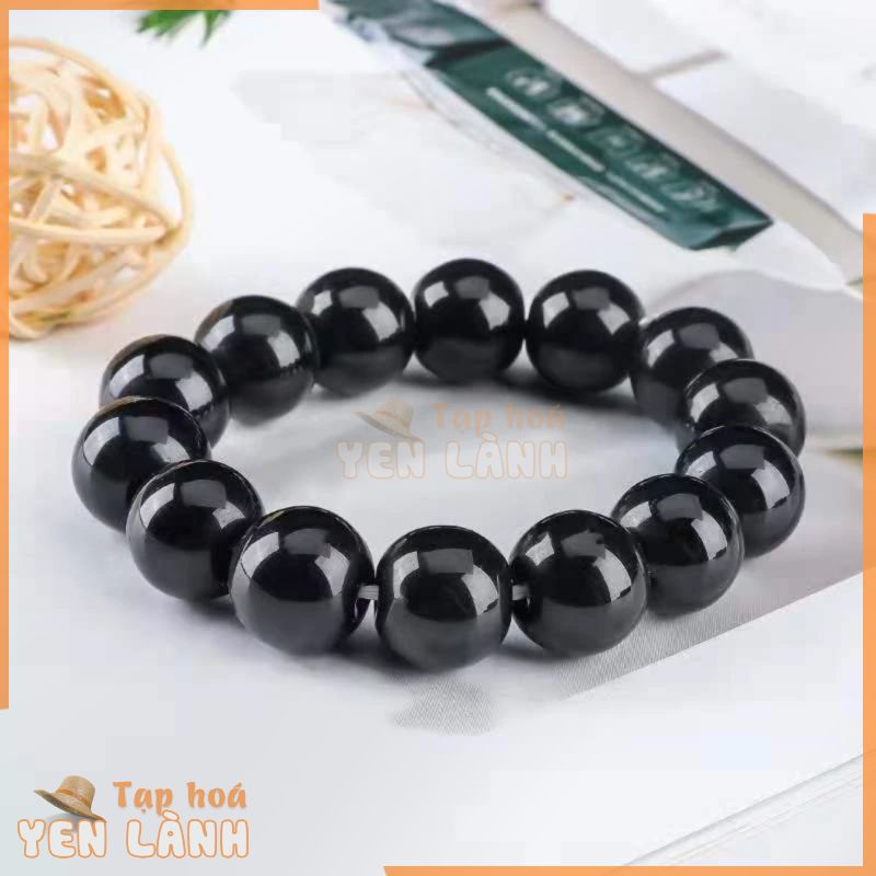 Vòng Tay Hạt Đá Obsidian Đen Cầu Nguyện