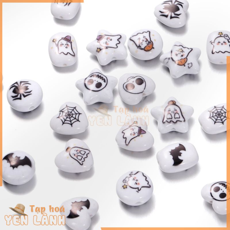 St.kunkka Set 4 Hạt acrylic Xỏ Vòng Tay / Dây Chuyền diy Hình Đầu Lâu / Trái Tim / Trái Tim / Hình Vuông Phẳng