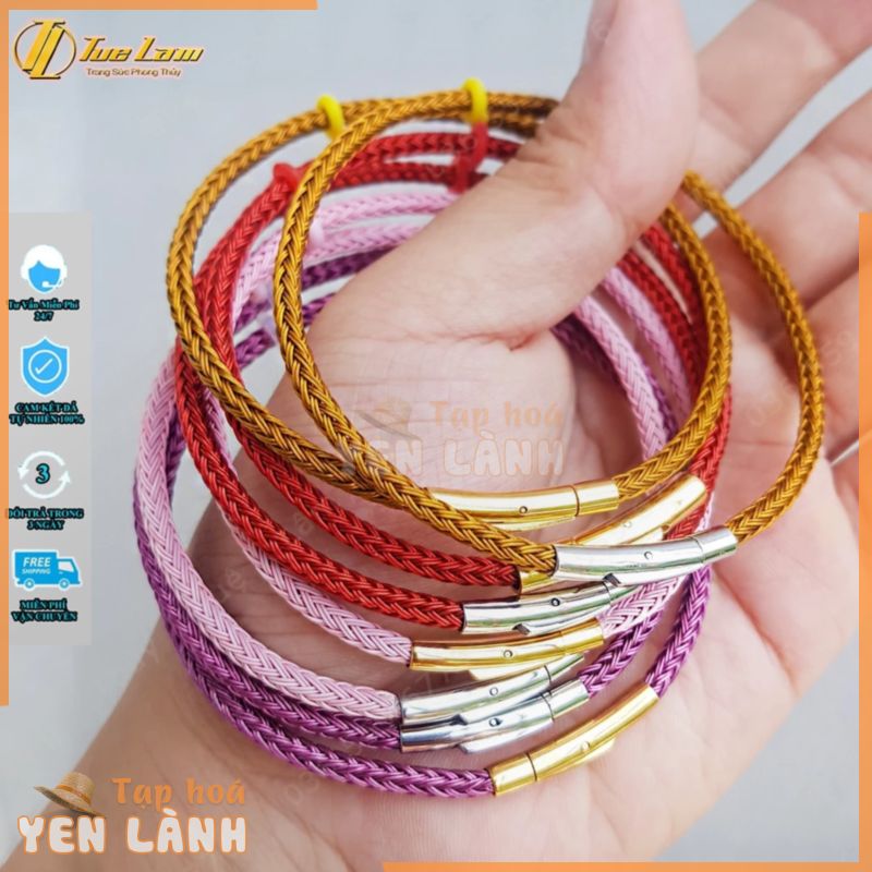 Dây Cáp Khóa Bấm Siêu Bền Đẹp – Màu Đỏ/Hồng/Tím/Vàng – Dây 3mm Phù Hợp mix charm, phụ kiện, vòng Tay – Tuệ Lâm