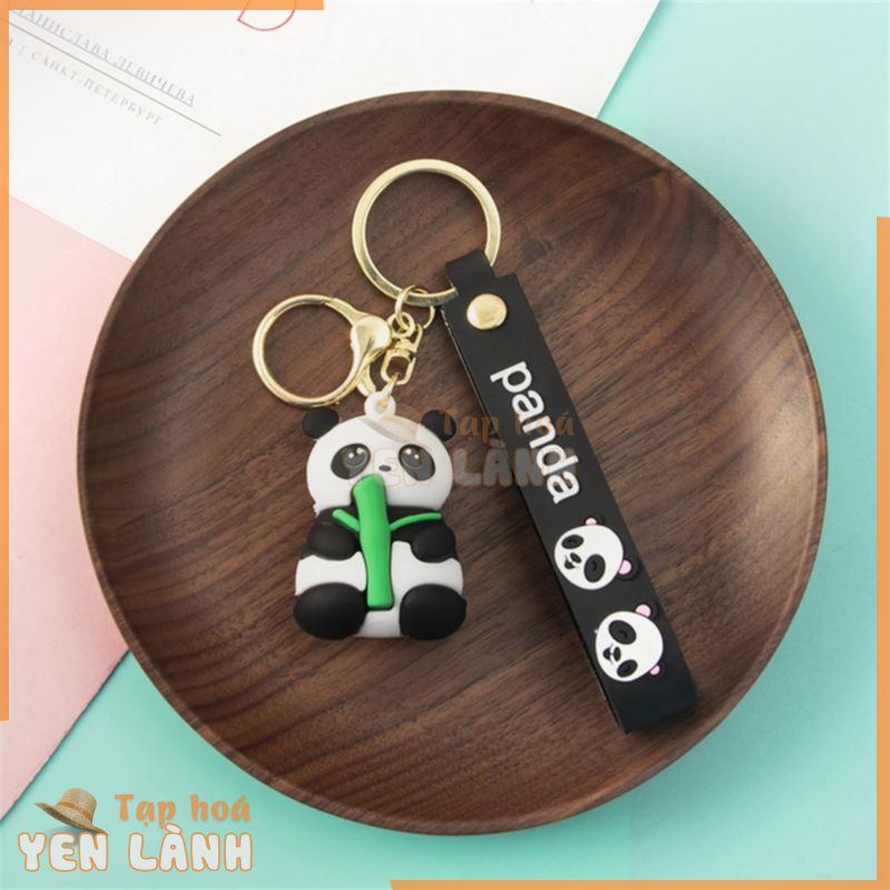 Dễ thương mini panda keychain phim hoạt hình panda vòng tay chìa khóa cho phụ nữ nam giới người giữ chìa khóa ô tô phụ kiện túi xách quà tặng trẻ em