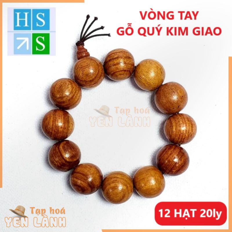 Vòng tay gỗ quý KIM GIAO (12 Hạt 20 ly) vòng hạt phong thủy vân gỗ đẹp với truyền thuyết cây Kim Giao – HS Shop Sài Gòn