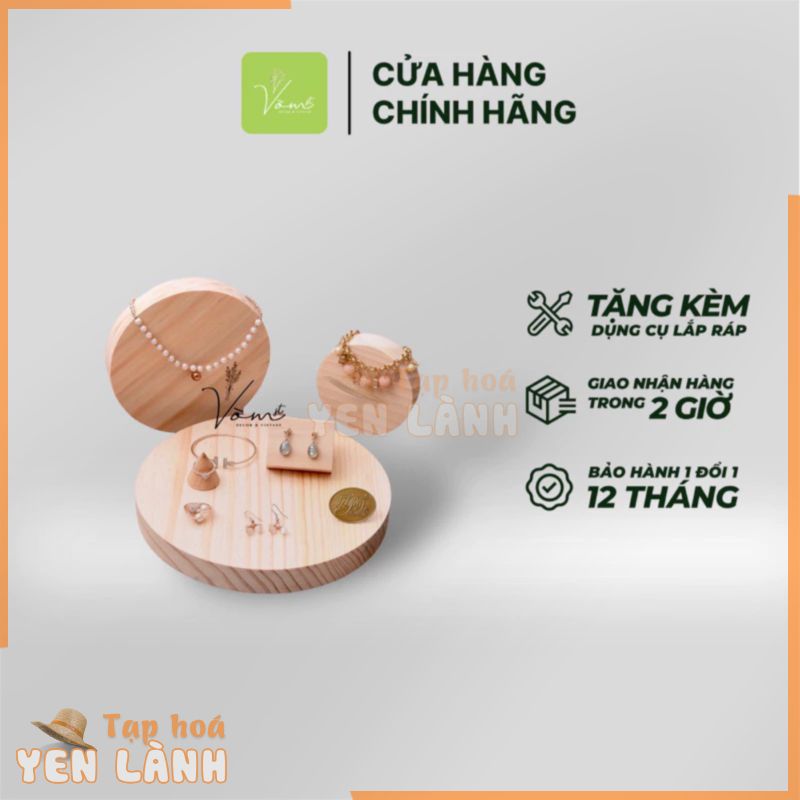 Đĩa Tròn Nguyên Khối Dùng Trưng Bày Trang Sức Vòng Tay, Nhẫn, Dây Chuyền, Bông Tai Từ Gỗ Thông Thơm Nguyên Khối – VÒM DE