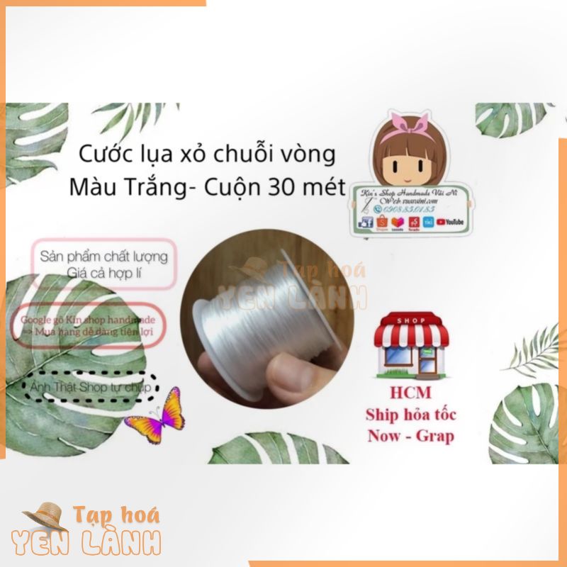 Dây cước tơ gân lụa co giản nhiều màu tốt bền dai dùng xỏ dây chuỗi vòng tay, tự xâu vòng tay handmade dễ dàng xinh xắn