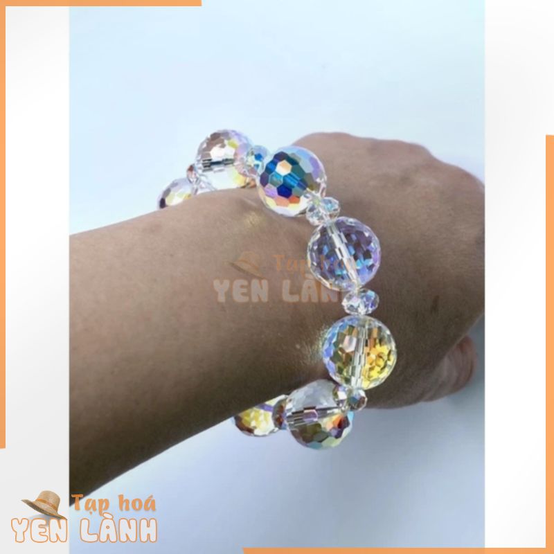 Vòng tay pha lê Swarovski hạt tròn giác nhuyễn 16ly cực lấp lánh