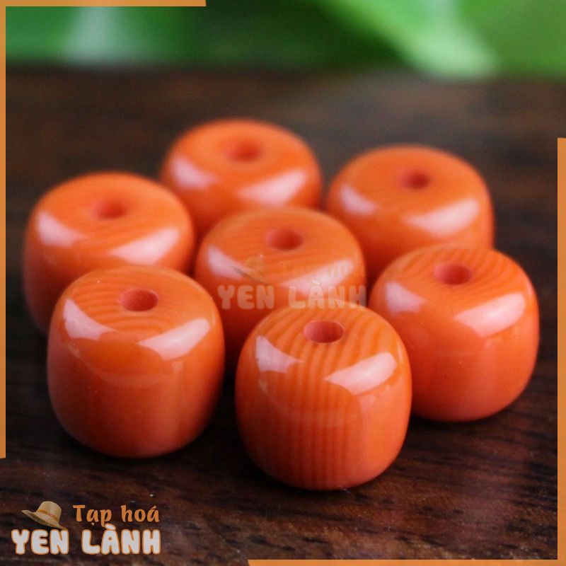 Hạt Xỏ Vòng Đeo Tay Bằng Resin Màu Đỏ Hổ Phách Dùng Làm Vòng Tay Phong Cách Phật Giáo DIY