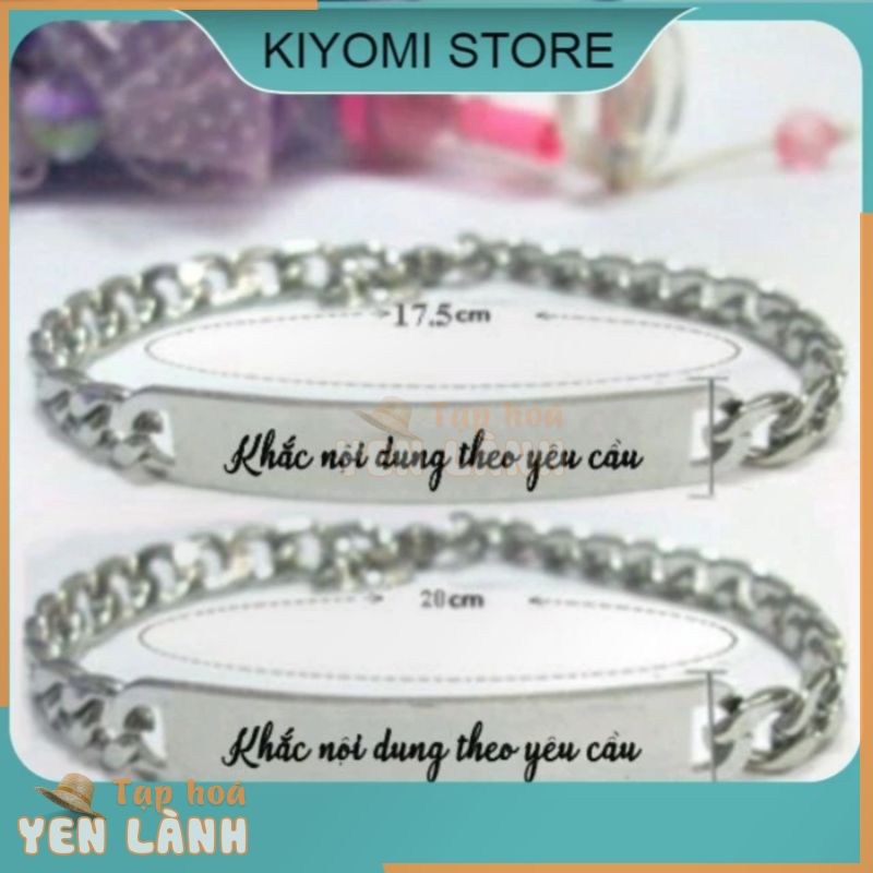 Vòng Tay Cặp Đôi Inox Khắc Tên Theo Yêu Cầu Cá Tính Hàn Quốc KIYOMI STORE