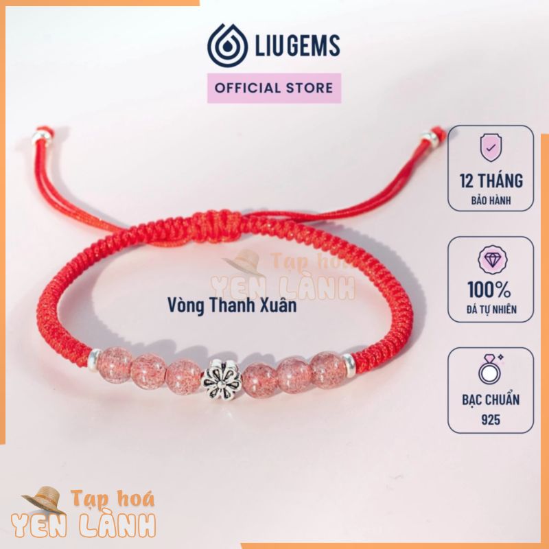 Vòng Tay Chỉ Đỏ May Mắn 6 Hạt Đá Phong Thuỷ Đồng Tâm Kết Nối Liugems Cho Nam Nữ Mang Đến Năng Lượng CD02