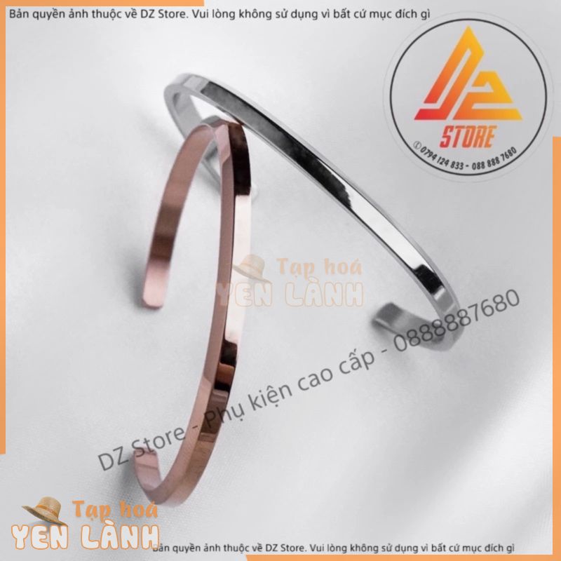 [Có thể khắc 2 mặt] Vòng Tay Cuff v1 khắc tên theo yêu cầu cặp đôi unisex Titanium [Bảo hành 5 năm]