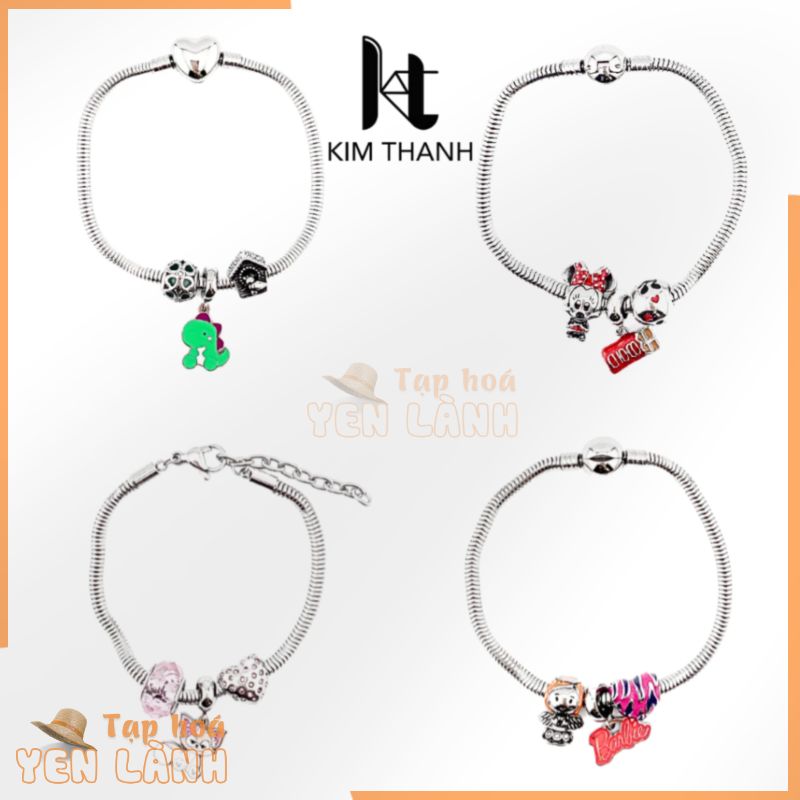 [KHÔNG GỈ] Vòng Pandora thép titan không gỉ – loại 3 charm – Trang sức sỉ Kim Thanh