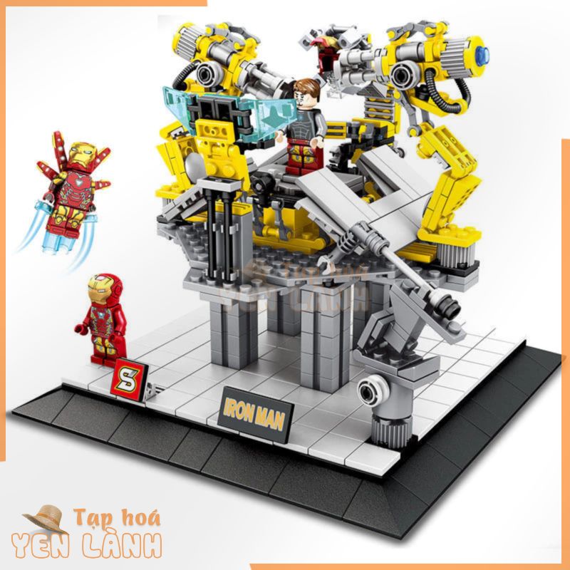 Thương Hiệu Khối Xây Dựng Tương Thích Với Lego Iron Man Base Bàn Tháo Móng Tay Hình Vòng 85 Phòng Thí Nghiệm Bé Trai Lắp Ráp Đồ Chơi JO9W