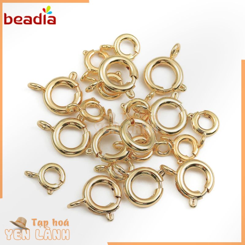 Khóa cài lò xo nhỏ BEADIA mạ vàng 18K làm trang sức vòng đeo tay dây chuyền