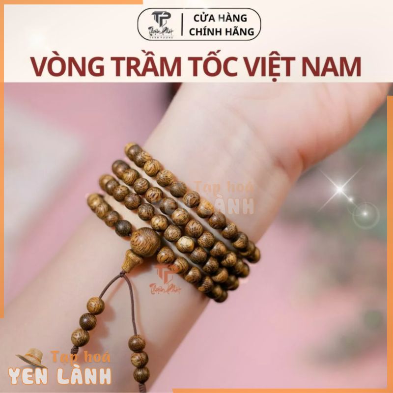 Vòng tay trầm hương chuỗi 108 hạt trầm tốc cao cấp Thiện Phát, size 6/7/8mm mang lại may mắn bình an