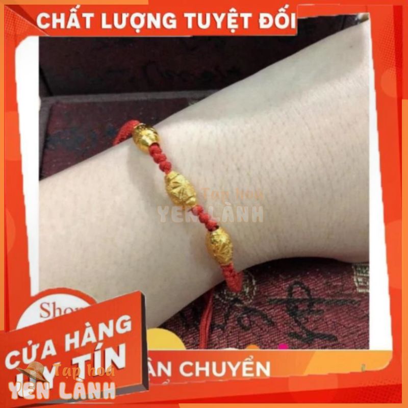 (Hàng Cao Cấp) Vòng Tay Phong Thủy Chỉ Đỏ Kim Vàng bảo bối của may mắn Thái Lan fu hộp