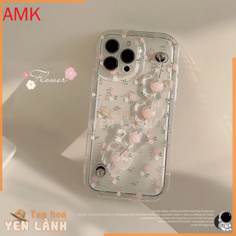 ốp lưng Amk Xiaomi Poco X6 X5 F5 F4 F3 F2 M4 M3 X4 X3 GT M5S M5 C55 C40 Mi 14 13T 13 12 11 lite 12T 12s 12x Pro 5G thẩm mỹ trong suốt Vòng tay hoa hồng & hoa Vỏ điện thoại chống sốc Gncfz