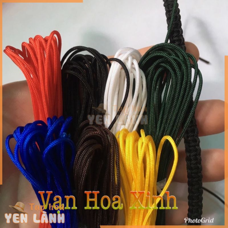 (có hướng dẫn) Dây XỊN đan thắt vòng tay nam nữ paracord size 0.8mm-2mm có lõi dây dù đan phong thủy