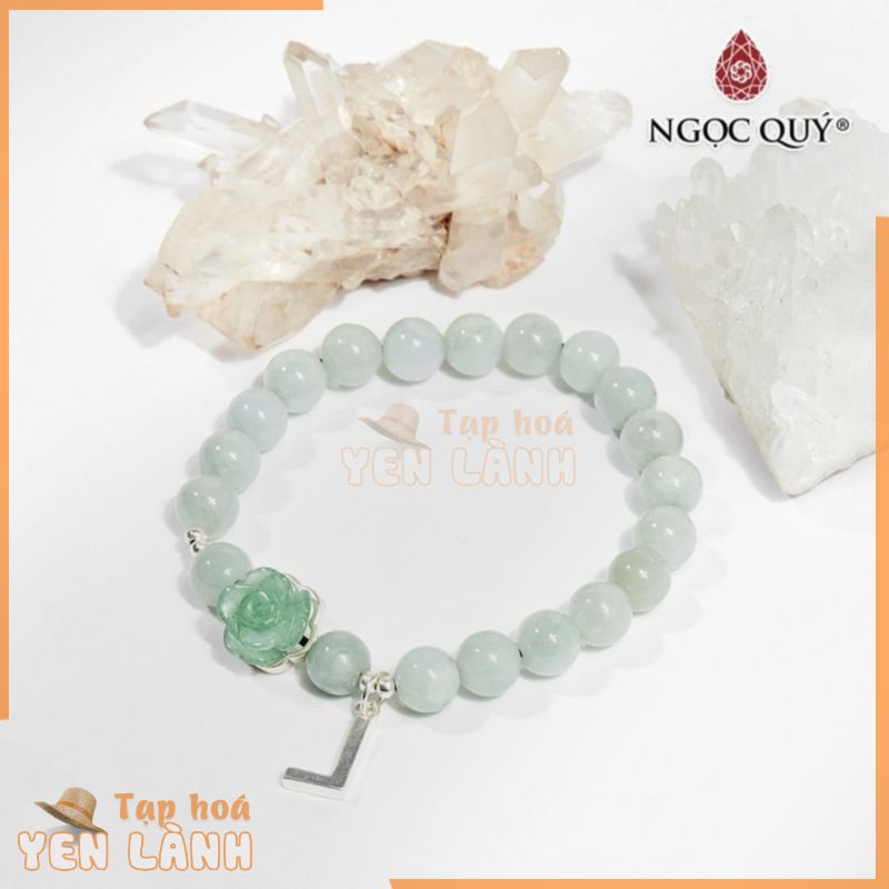 Vòng tay CT phỉ thúy charm hoa – Ngọc Quý