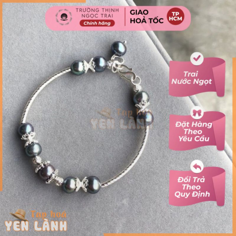 Vòng Tay Ngọc Trai Bạc 925 Màu Xanh Đen Tinh Tế – Ngọc Trai Trường Thịnh