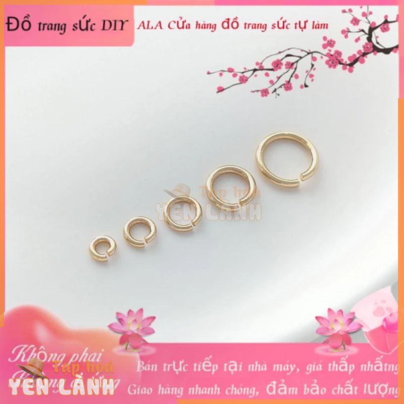 Phụ kiện trang sức DIY Dày 14k vàng-mạ màu-bảo quản dày mở nhẫn làm bằng tay đơn vòng đeo tay vòng cổ kết nối nhẫn vật liệu trang sức phụ kiện [Vòng mạ vàng/Vòng tay/Dây chuyền/Vòng cổ/Bông tai]