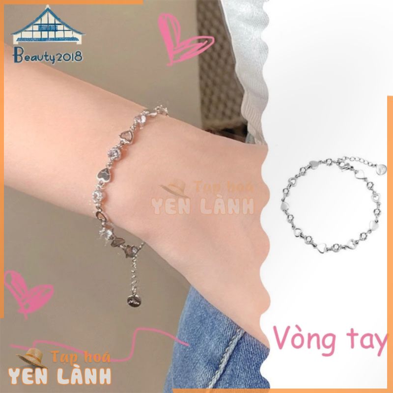 Vòng Tay Bạc Đính Đá Zircon Đơn Giản Thời Trang Cho Nữ