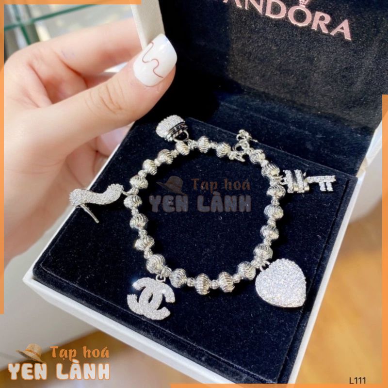 Vòng tay nữ charm pandora siêu cấp được xi bạch kim Titan không gỉ có tại shop Anna accessories