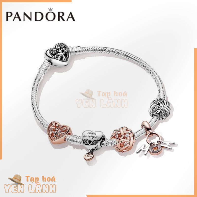 Pandora charms Vòng Tay Pandora Ngày Của Mẹ Bạc 925 Trái Tim Khuy Sét Vòng Tay DIY Ngày Của Mẹ Vòng Tay Quyến Rũ Bộ Lễ Tạ Ơn Ngày Của Mẹ