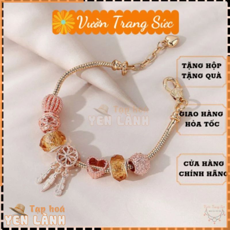 Vòng tay nữ bạc S925 – Lắc tay bạc nữ S925 gắn charm nắm bắt giấc mơ Pann Dream dễ thương Vườn Trang Sức VT35