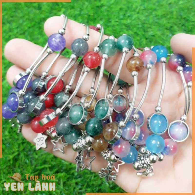 vòng tay đá phong thủy mix charm 5 cái = 85k [ sỉ handmade tphcm ]